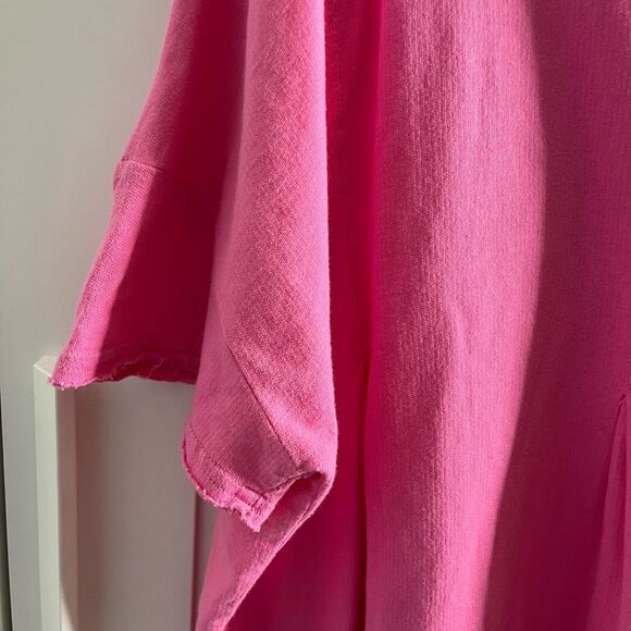 Fantastic Fawn Pink Oversized Raw hem Top Pleated‎ NWT large - Picture 11 of 13